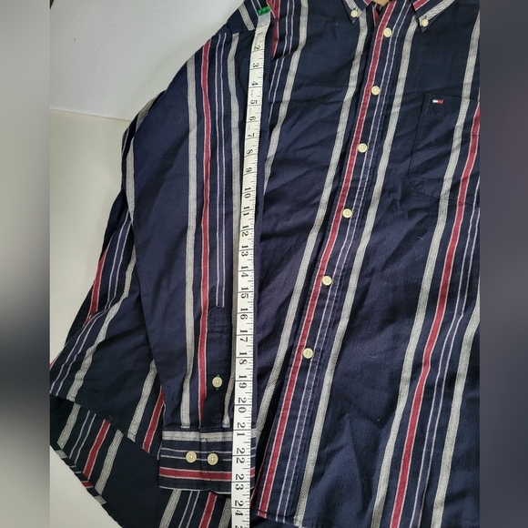 Tommy Hilfiger Retro Striped Long Sleeve Collared Casual Button Down - Picture 5 of 8
